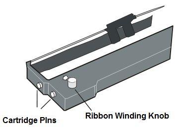 Move the print carriage in the middle of the area to prepare it for ribbon cartridge installation To avoid damage to the ribbon, do not turn
