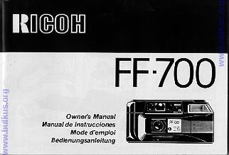 Ricoh FF-700 posted 8-10-'03 This camera manual library is for reference and historical purposes, all rights reserved. This page is copyright by, M. Butkus, NJ.