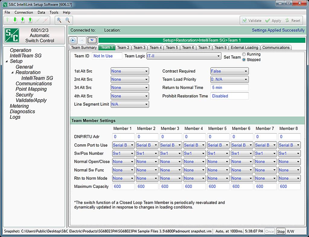 Overhead Source-Transfer Software Step 8 Return to the Operation screen and click CHANGE to Enable Automatic Operation.