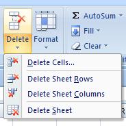 Deleting a Row Click in the row to be deleted. On the Ribbon, click on the Home tab.