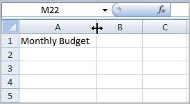 Inserting a Column Click in the column where the
