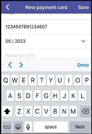 Step 7 Step 8 In 'Card expiry date', tap drop down arrow In 'Card expiry date', scroll up & down &