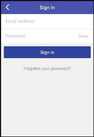 Signing into your account Sign in Sign in Tap 'Sign in'