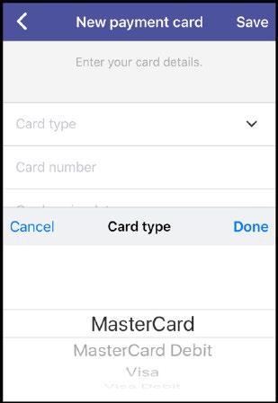 in top right hand corner & go to In 'Card type', tap drop down arrow Step 5 Step 6 In 'Card type',