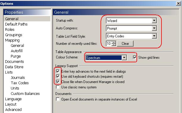 CaseWare settings...1 Options...1 General:...1 Default Paths:...2 Roles:...3 Mapping (show account balance in Assign Mapping window):...3 Working Trial Balance [Ctrl+W]...4 Fold Line.
