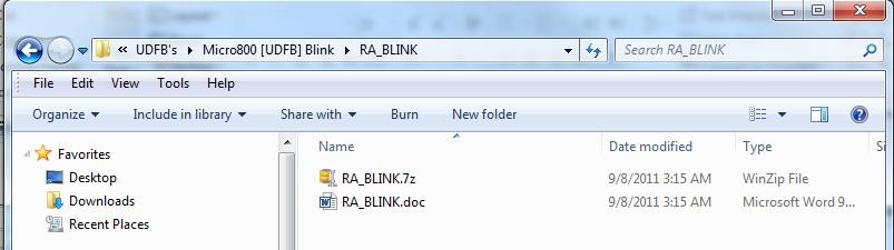 Double-click RA_Blink to see the contents.