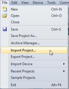 Chapter 11 Import and Export Project Overview Importing and Exporting a project requires Connected Components Workbench Release 8 and later You can export the entire Connected Components Workbench