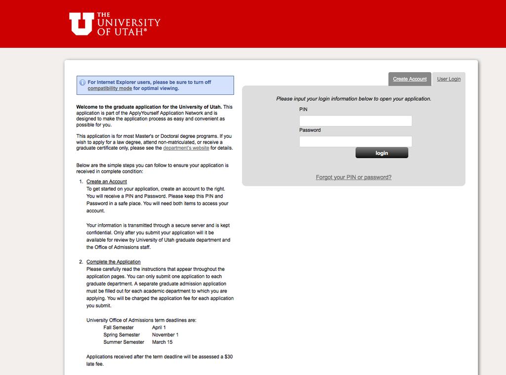 Graduate Program Application Instructions Please reference these instructions as you complete the graduate application process. These instructions will answer many frequently asked questions.