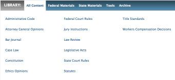 As briefly described on page 5, the library is broken down into similar core categories that you find in the jurisdiction drop down tab on the search bar (page 3), or the overview page inside a