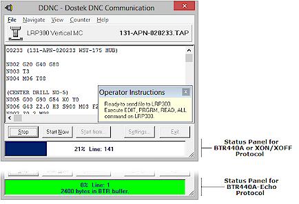 Dostek 440A BTR - User Guide Page 17 5.3 Starting a New Drip-Feed Session To start a new drip-feed session: 1. Start Dostek DNC File Manager. The Dostek DNC File Manager window opens. 2.