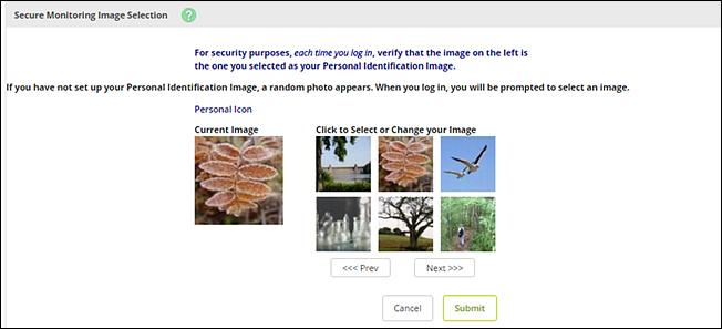 Multi-Factor Authentication Watermark Selection Select your desired watermark image. This image appears at all future logins and all pages within NetTeller.