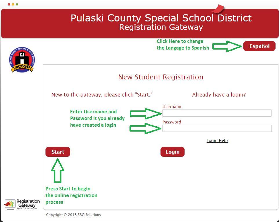 Pulaski County Special School District: New Student Online Registration Manual for Parents Welcome to the Pulaski County Special School District online registration for new students.
