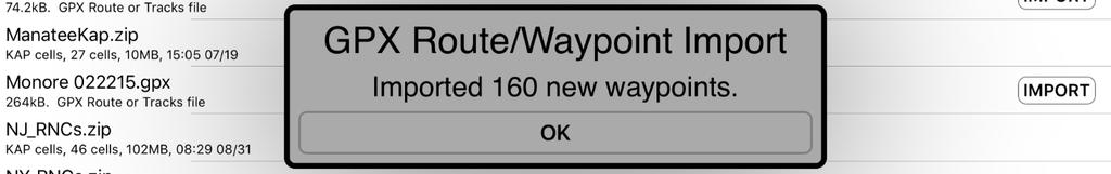 Next to each GPX file you will see an IMPORT button. Select the reef you want waypoints loaded for and press Import next to each.