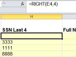 On the Formula ribbon, select the Text function library browse options for something that is likely to return the left-most digits of a cell. 3.