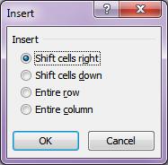 e. Select cells B38:B40. Right click Insert Shift cells Right. Click OK.