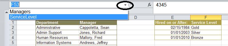 Observe the Service Level table found on the worksheet tab labeled HR Records in cells E1 through F4. 9.