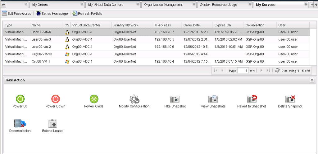 Server Lifecycle Management Actions for managing servers Power Up Power Down Power Cycle Modify