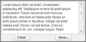 Now if you make the bottom row of the grid in the Dialog component to be nonresizable, so the PushButton components are not resizable vertically, then the dialog will appear as follows: Note The