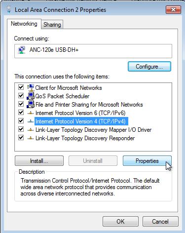 displayed as Local Area Connection 2, but it can be different in your case 6. Right click on the corresponding network adapter 7. Click on Properties 8.