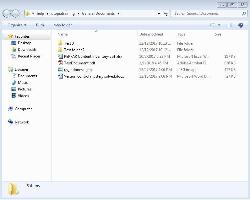 Step 2 The document library will open in Windows Explorer. From here, you can drag and drop the document to the destination folder.