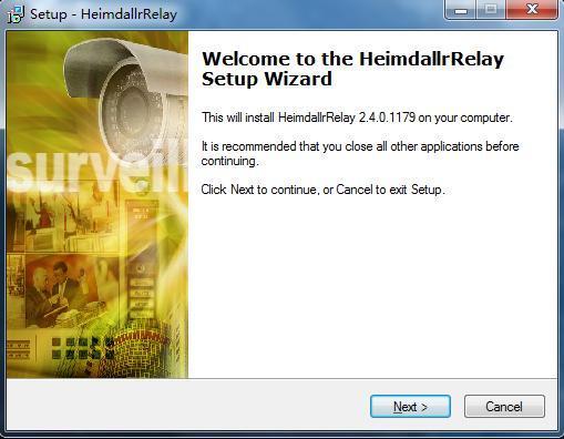 Heimdallr Relay User Manual Ver 1.2 1.1.2 Heimdallr Relay Installation (1) Double click the program icon to setup the Heimdallr Relay.