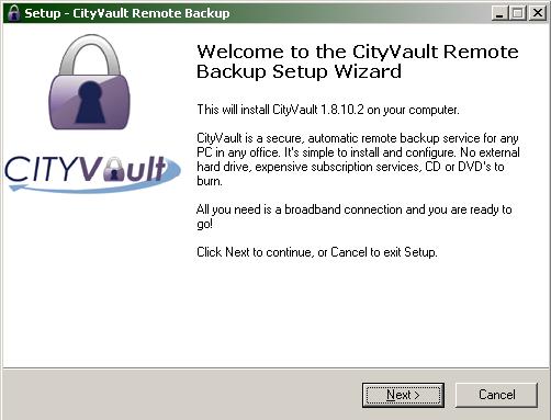 Figure 1: Setup Window 2. Click Next to continue with the Setup Wizard. 3. Read the license agreement, then select I accept the agreement. 4. Click Next. 5.