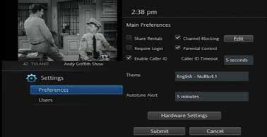 Enable Parental Controls SETTINGS a) Press Menu on your remote control, navigate the highlight