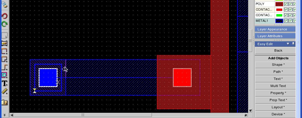 which the port has to be placed. 18. Draw a square of 6X6 at POLY layer connecting two gates. At 1.5 distance from sides of square 19.