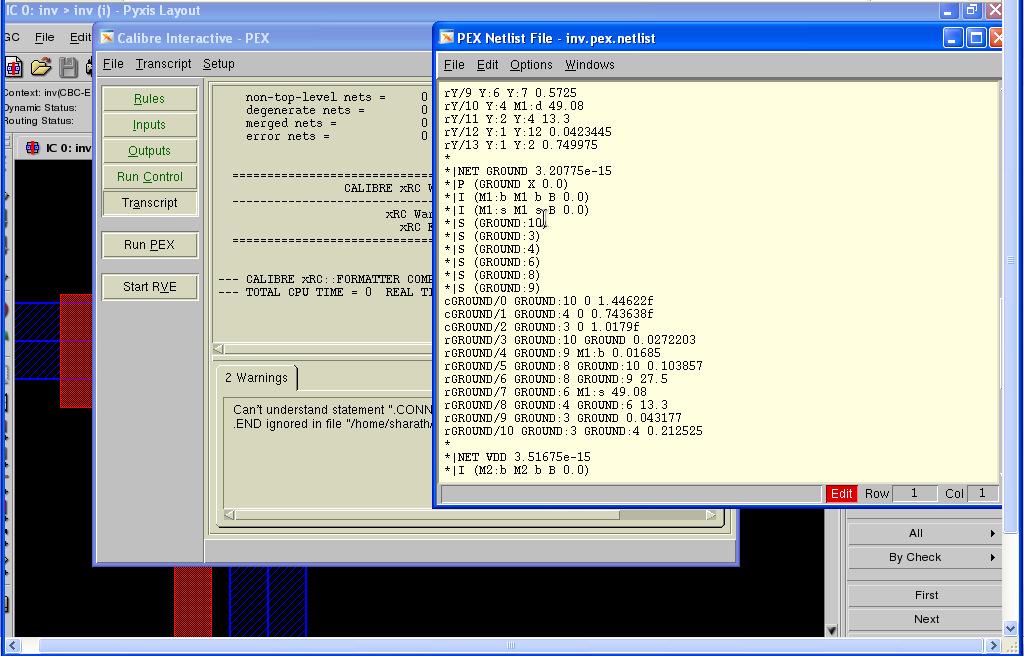 POST LAYOUT SIMULATION Open your Test Bench: by running da_ic & command in terminal window. Descend into your schematic and change the Asim_model of PMOS to P and NMOS to N Check and Save.