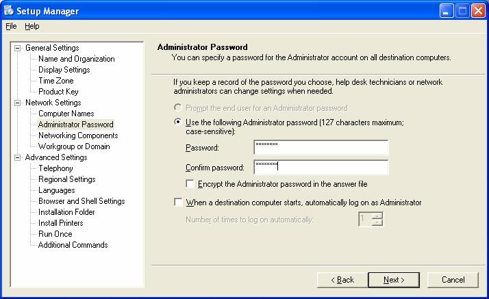 Chapter 12 Lab/Student Click Administrative Password in the list on the left.