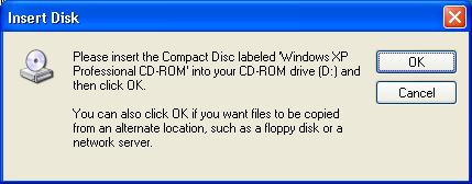 Step 7 Place the Windows XP installation CD into