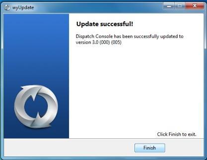 An Update Successful window is displayed as shown below. 8.