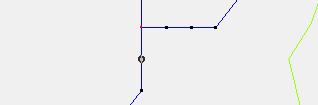 Using the Select Feature Vertex tool, select the vertex just below the main branching point (Figure 7). 10.