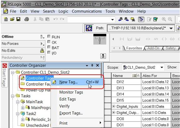 Chapter 2 - RSLogix 5000- create tags to send and receive data 2 RSLogix 5000- create tags to send