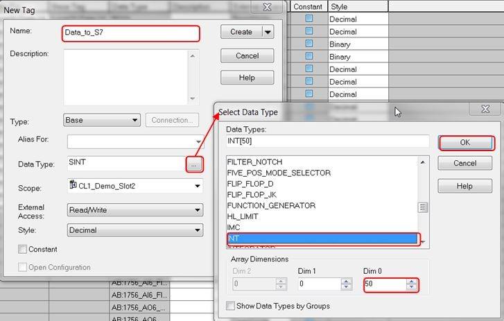 Chapter 2 - RSLogix 5000- create tags to send and receive data 2.