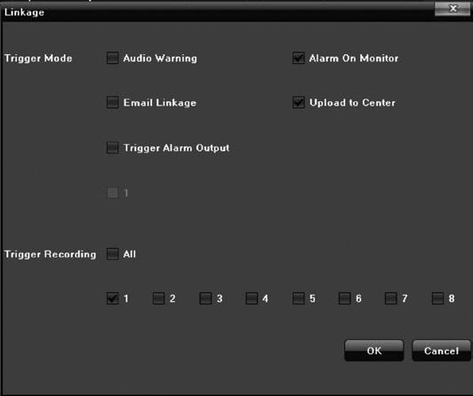 To turn on motion detection for a particular channel, click the check box in front of Enable Motion Detection.