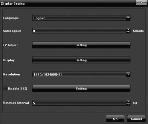 9. Screen Display Setting Display Setting is located in the Main Menu. Display: Adjust the brightness, contrast, saturation, hue, transparency, etc. of the video screen display.