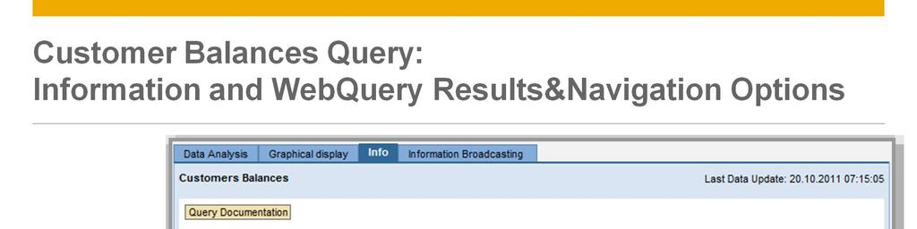 Another example for a Customer Balance Query result is