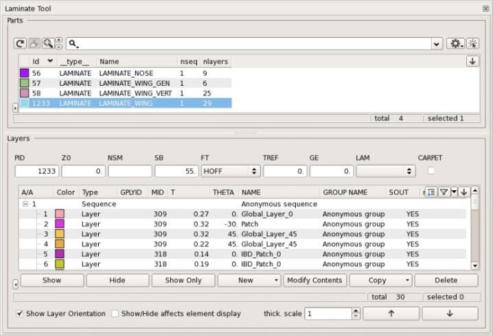 laminate tool and also a preview of the output format can be viewed in the ANSA info window.