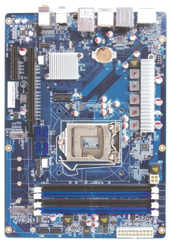 Shuttle XPC cube Barebone SZ170R8 Mainboard Front Audio Header Front USB 2.0 Header Intel Z170 Chipset PCIe X4 Slot PCIe X16 Slot Front USB 3.0 Header 4x Serial-ATA 3.0 M.