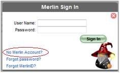 2 MERLIN Documentation: Applicant Interface Creating a Merlin Account Select the Merlin login button and the following screen will be displayed. Select No Merlin Account? And create an account.