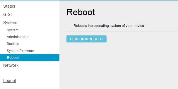 5.5 System - Reboot Click PERFORM REBOOT to