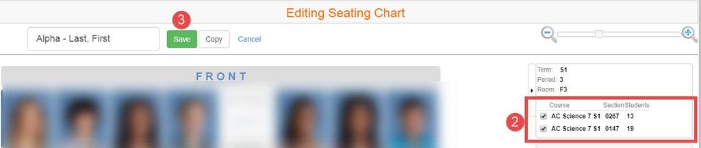 Click Save after checking the boxes. After checking all the boxes, and saving, you may see the message to add students to your seating chart, as described on page 1 of this document.