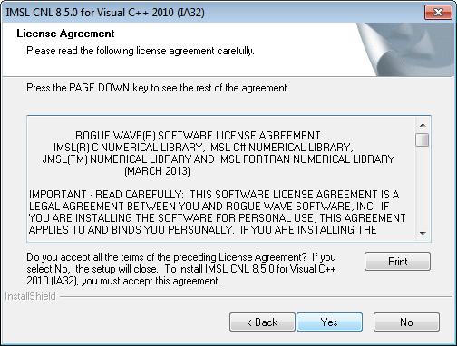 5. License Agreement This screen presents the end user license agreement.