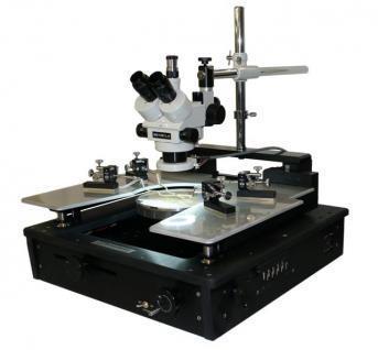 Probe station system Manufacturer: Micromanipulator Mode: 450PM-HR Descriptions: The Model 450PM 8 probe station offers stable and reliable probing performance.