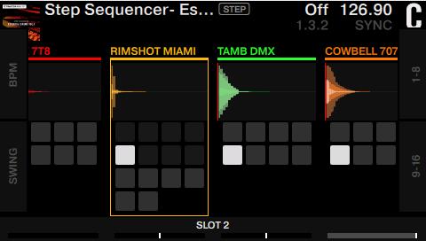 Using Your D2 Getting Advanced Using Step Sequencer Mode on Remix Decks Defining the Amount of Steps 1. Turn the loop encoder to increase / decrease the amount of steps of the sequence. 2.