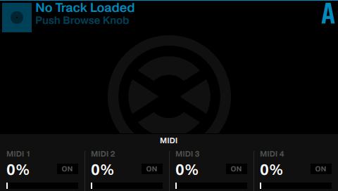 Preferences Pane in TRAKTOR Enable MIDI Controls Touch a Performance knob to enlarge the MIDI pane displaying current parameters of the selected MIDI controls.