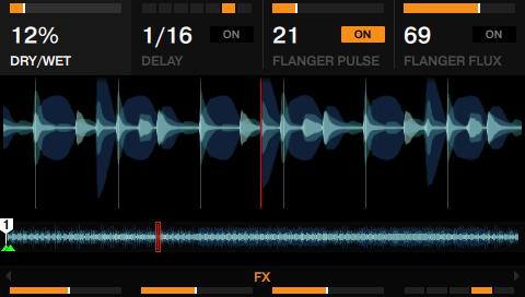 Using Your D2 Getting Advanced Adding FX Experiment with the FX Knobs 1 to 4 and listen to the resulting changes. The parameter adjustments are also visible in the FX panel.