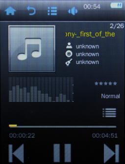 MUSIC Music mode allows you to listen to your audio files loaded on the player.