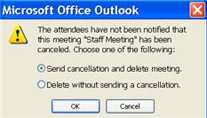 Chapter 4: Editing and Canceling Scheduled Meetings 2 Choose whether to notify